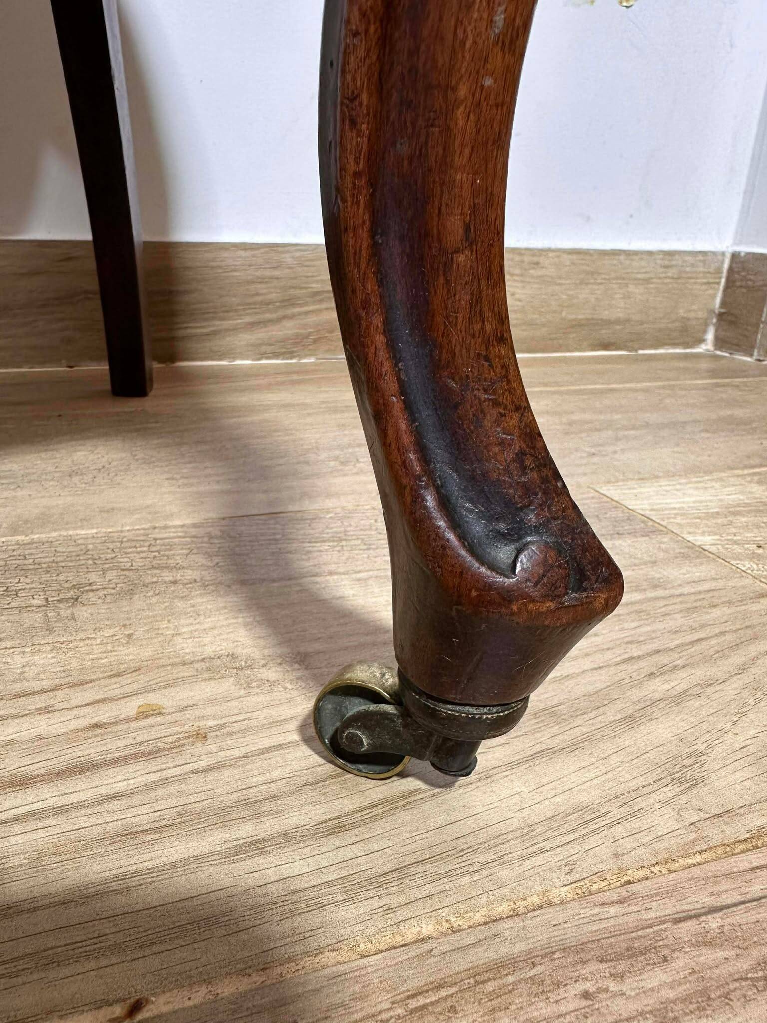 A pair of antique upholstered side chairs/Victorian balloon-back