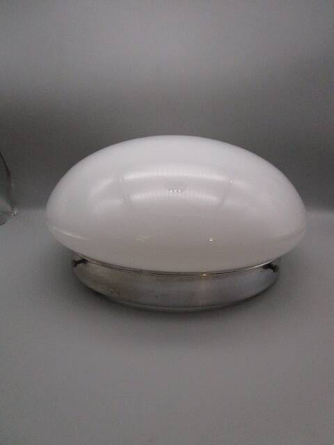Vintage ceiling light in opaline and chrome metal
