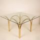 Glass and Brass Table, Italian Manufacture, 1970