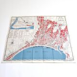 Tourist plan map of Nice 1950 Côte d'Azur