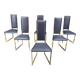 Vintage brass dining chairs set of 6 - 1970s