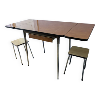 Table cuisine formica et ses 2 tabourets