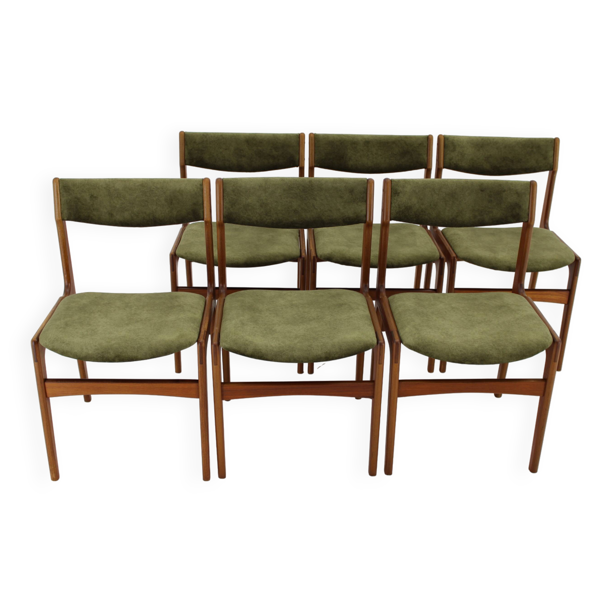 1960s Set of Six Danish Teak Dining Chairs , Restored