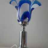 Lampe vintage verre bleue Mazzega
