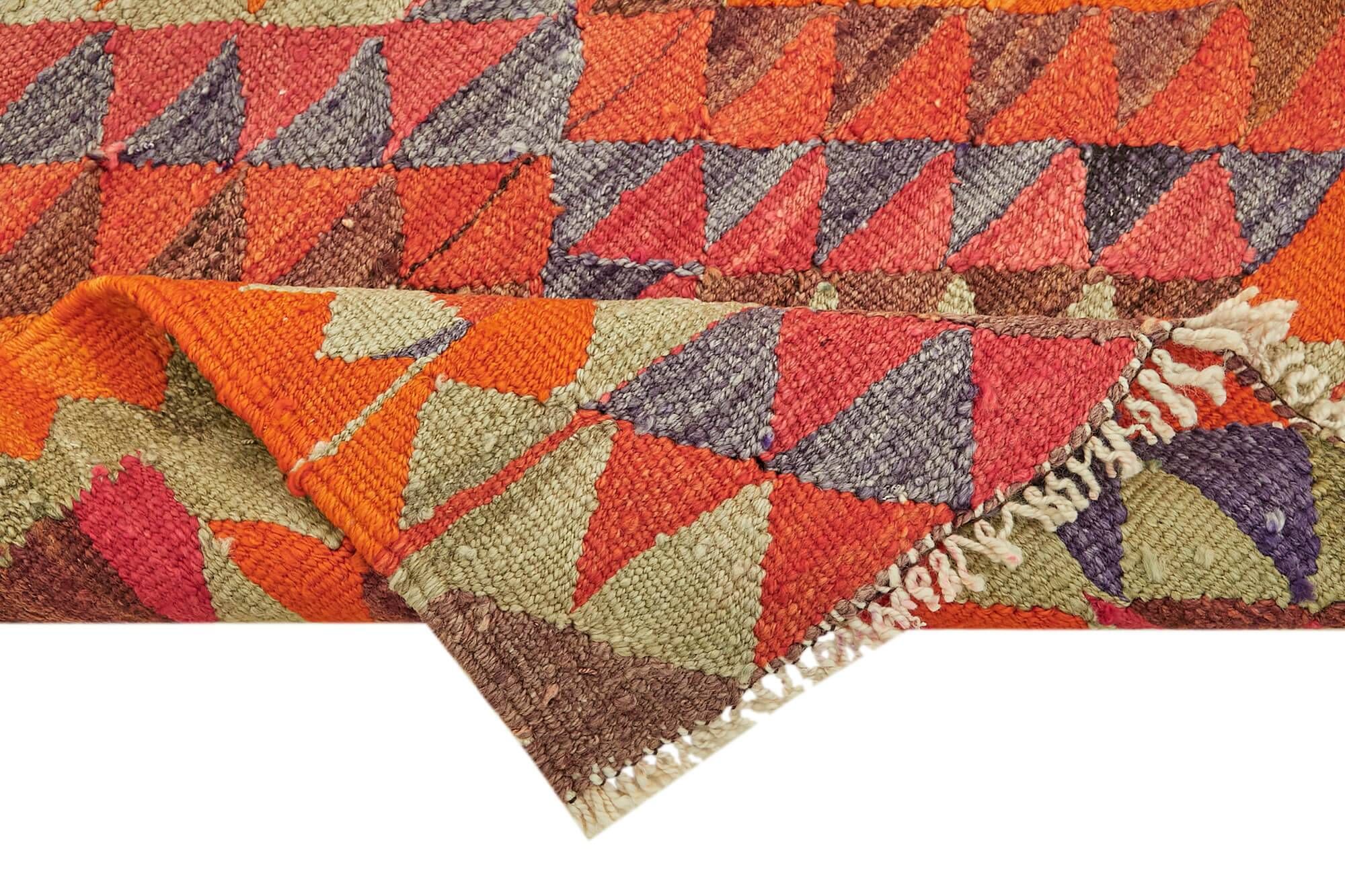 Turkish Handwoven Vintage Herki Kilim 86 cm x 326 cm