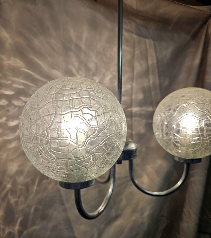 Vintage 70s globe pendant light
