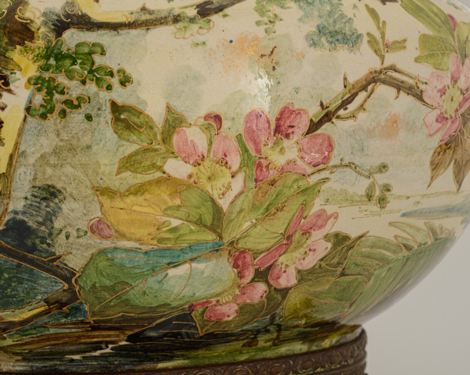 Cache pot slip impressionist 1900 japanese base montigny nineteenth