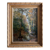 Tableau HSP "Paysage de sous bois" Paul Bruet (Montbeliard) vers 1900