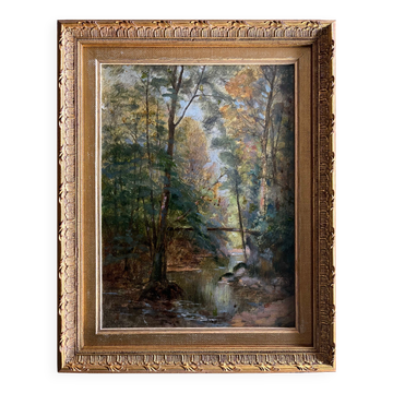 Tableau HSP "Underwood Landscape" Paul Bruet (Montbéliard) around 1900
