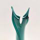 Teal Encased and Hand-Blown Murano Glass Flower Vase, Italy