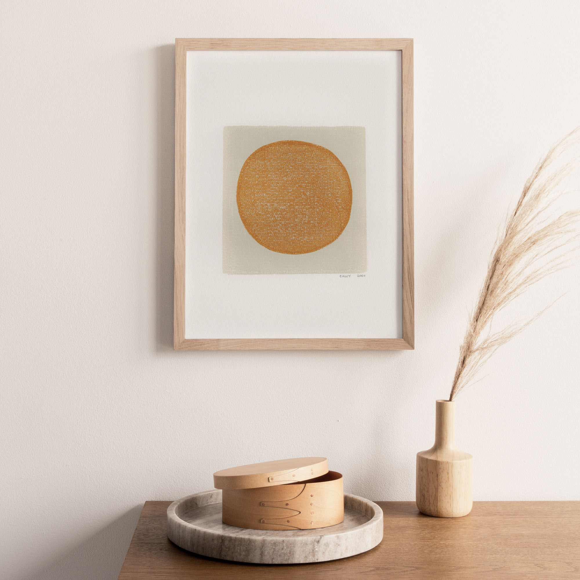 One design painting on paper, dated and signed illustration without frame