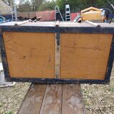 Old wooden travel trunk