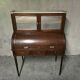 Cylinder desk in mahogany and mahogany veneer, Louis XVI style, 19th century.