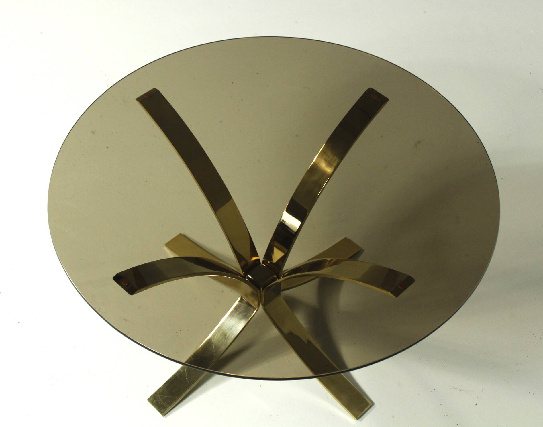 Italian Coffee Table, Smoked Glass, 1970s