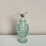 Petit pichet vintage en verre bullé avec bouchon en liège