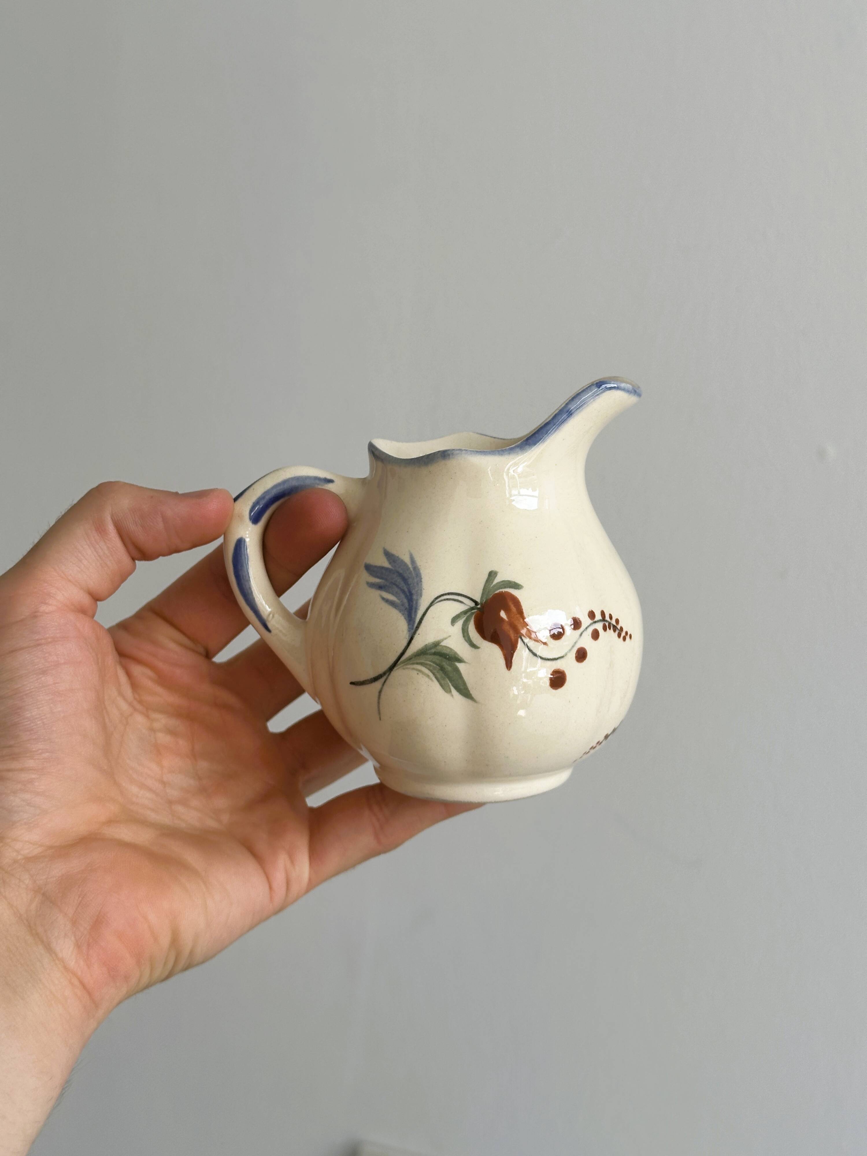 Saucière en céramique, pot à lait peint à la main