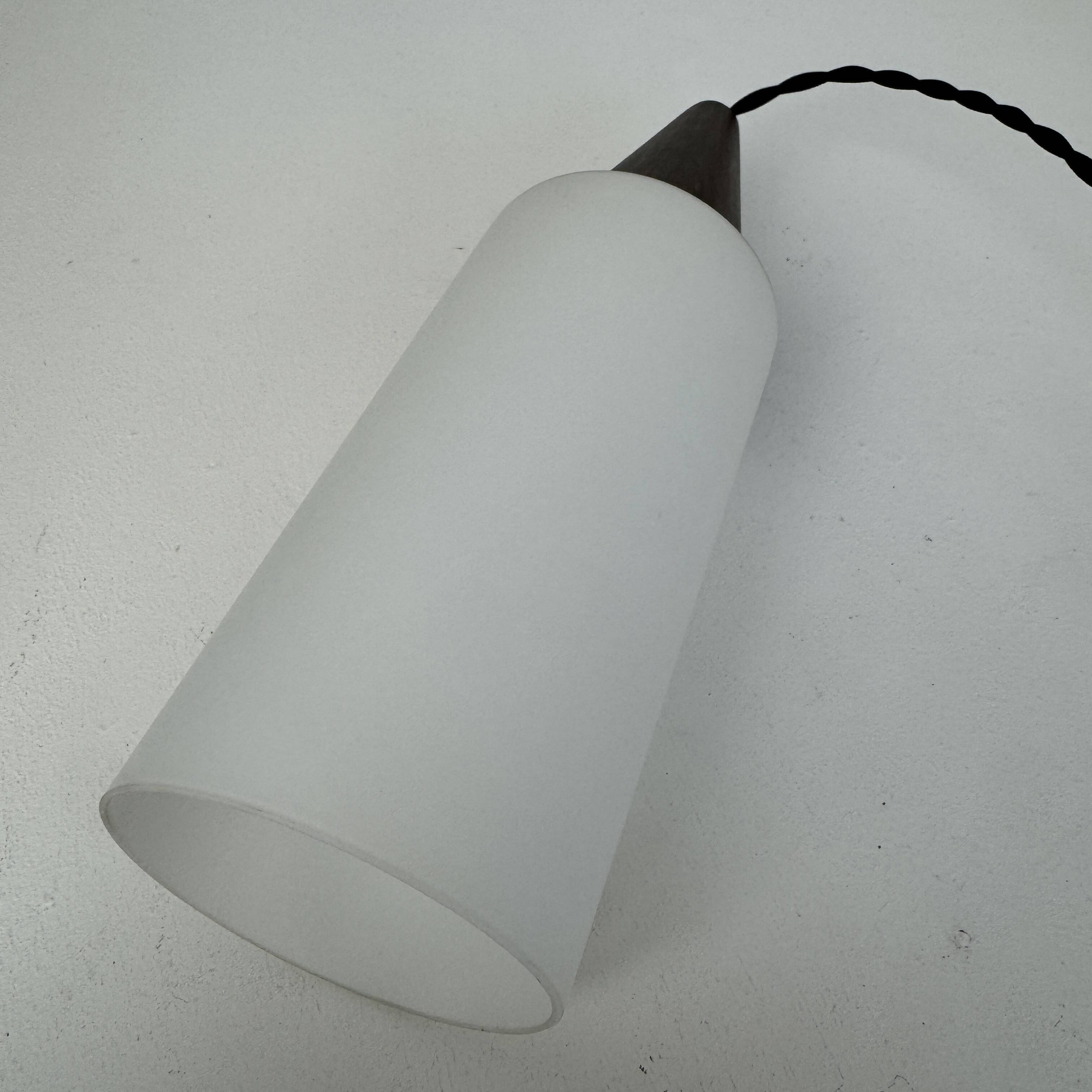 Pair of vintage scandinavian opaline suspensions