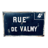 Enamelled street sign "Rue de Valmy"