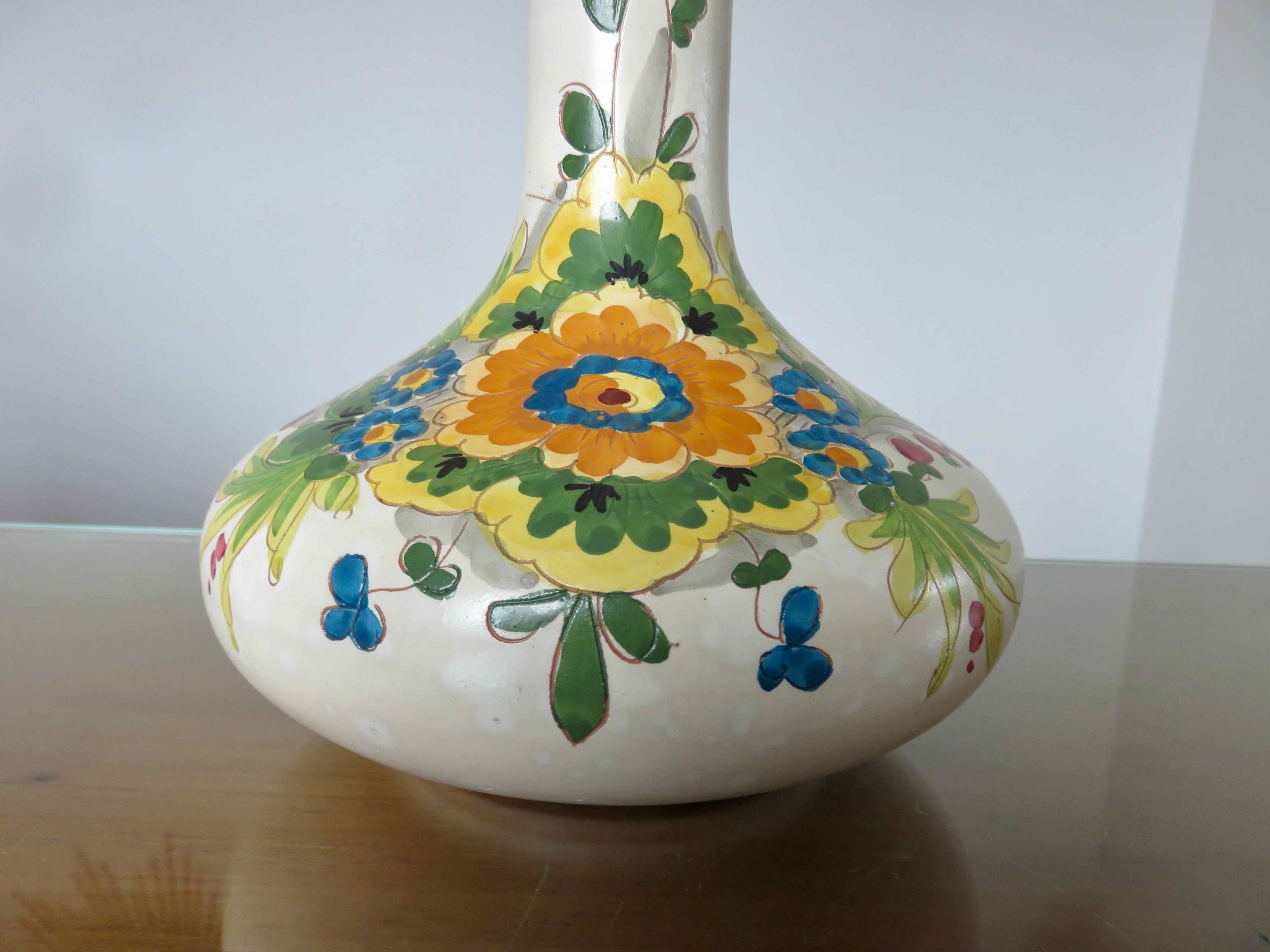 Italy vase in ceramic floral motif 60s