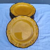 Set of 11 saffron Fleur de lys dessert plates ADP