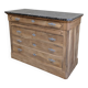 Antique wooden commode with black marble – 125 cm