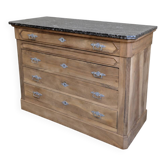 Antique wooden commode with black marble – 125 cm