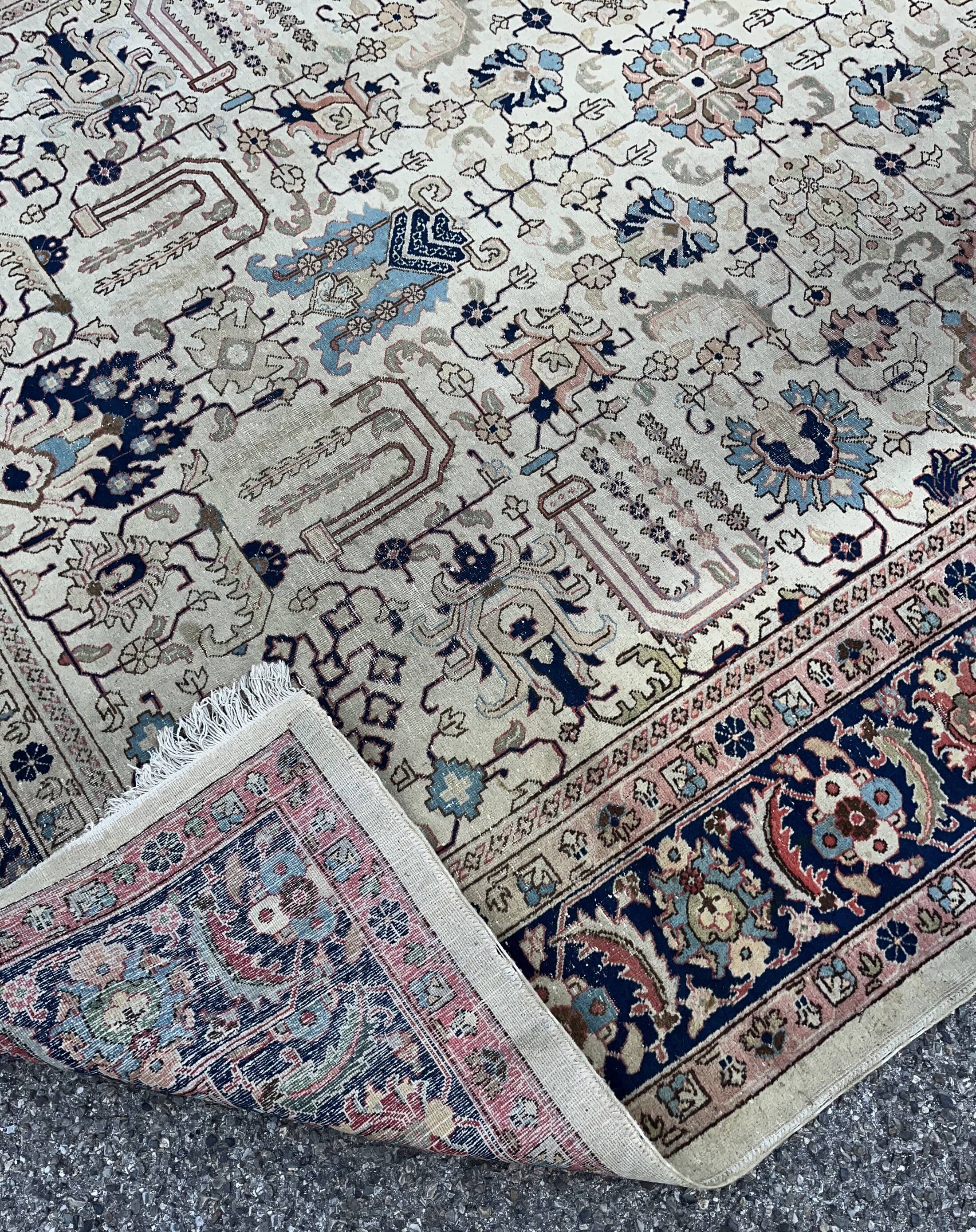 Iranian Tabriz oriental rug - handmade: 3.30 X 2.40 meters - wool on cotton weft