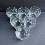6 Verres à porto cristal taillé