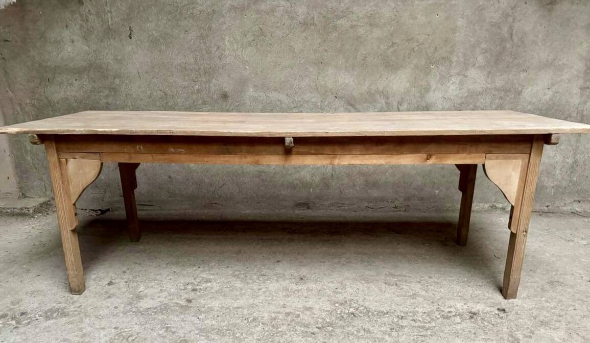Large farm table solid wood draper table Length 240 cm