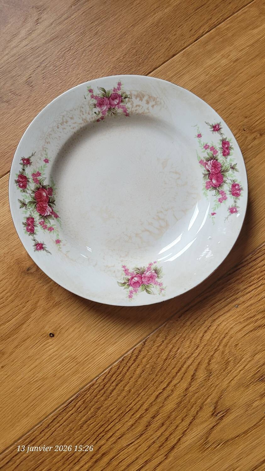 9 antique dessert plates