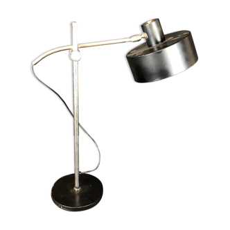 Vintage Italian metal and nickeled brass table lamp from 50s