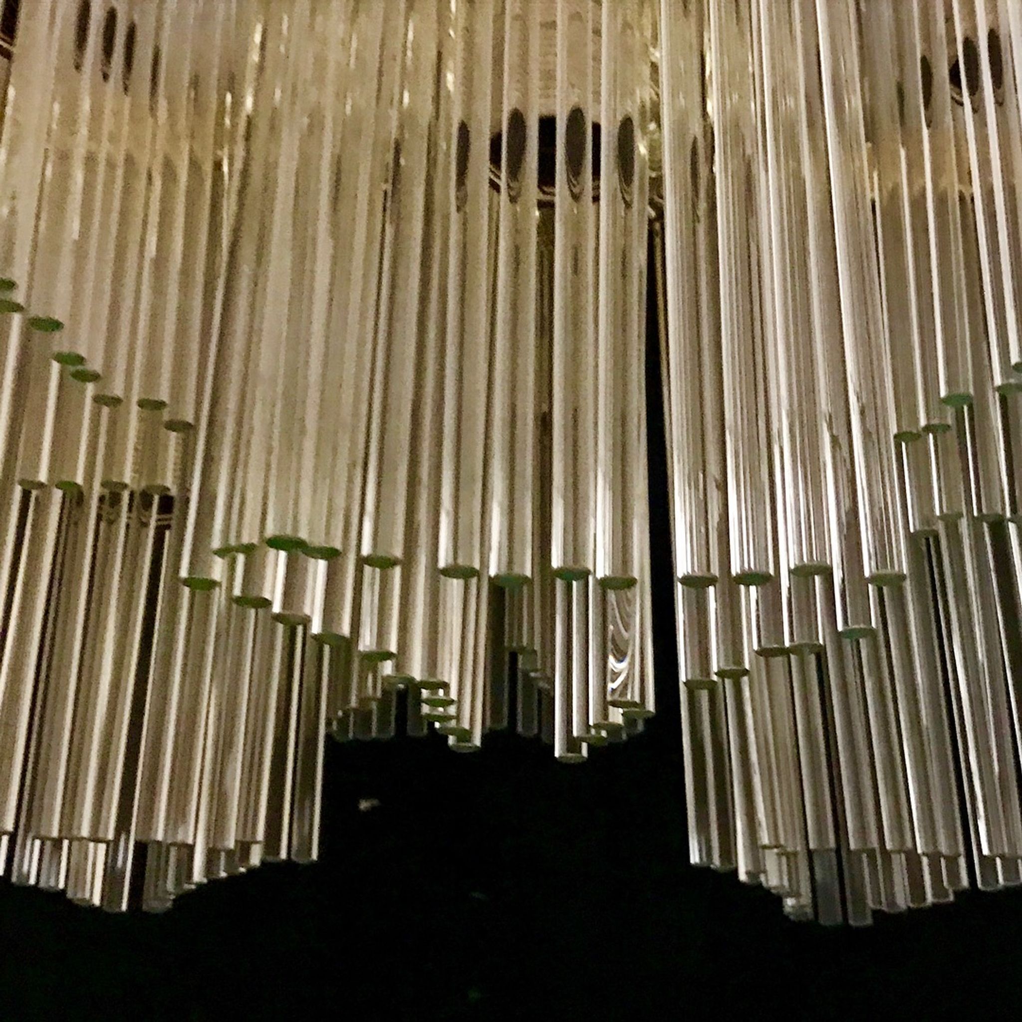 Glass chandelier with gilding France 1960
