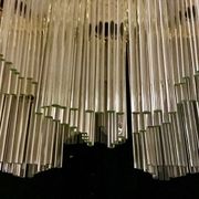 Glass chandelier with gilding France 1960