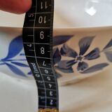 Salad bowl, porcelain bowl Creil et Montereau blue flower