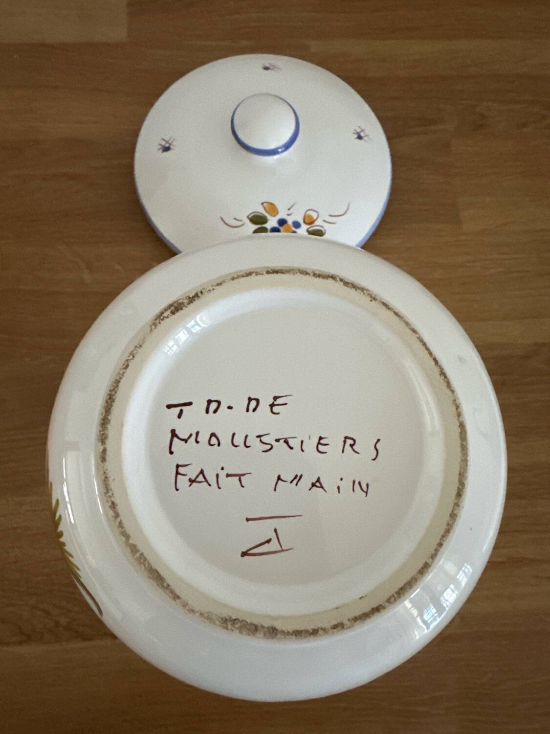 Moustiers earthenware candy dish