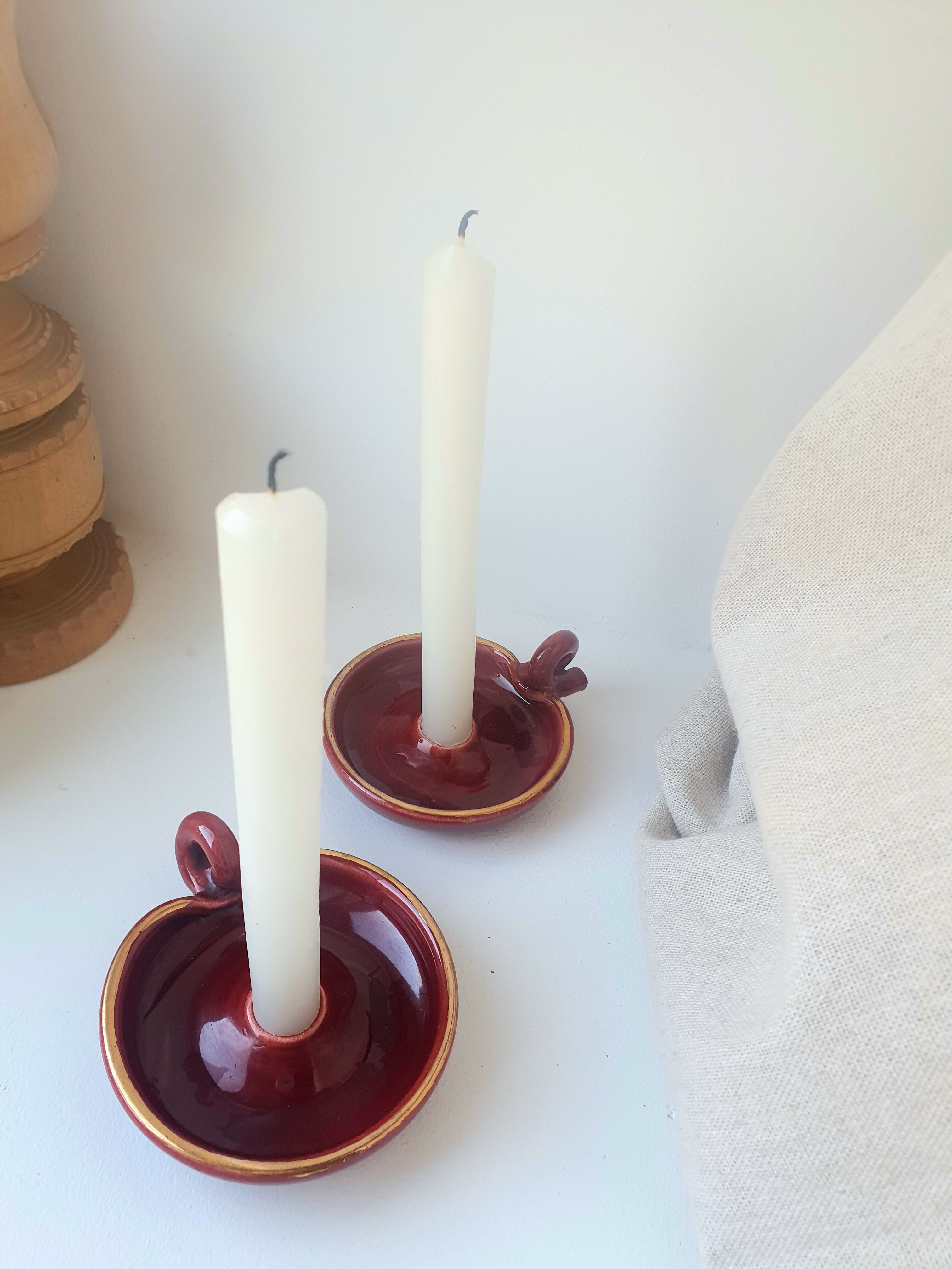 Pair of candle holders 50s