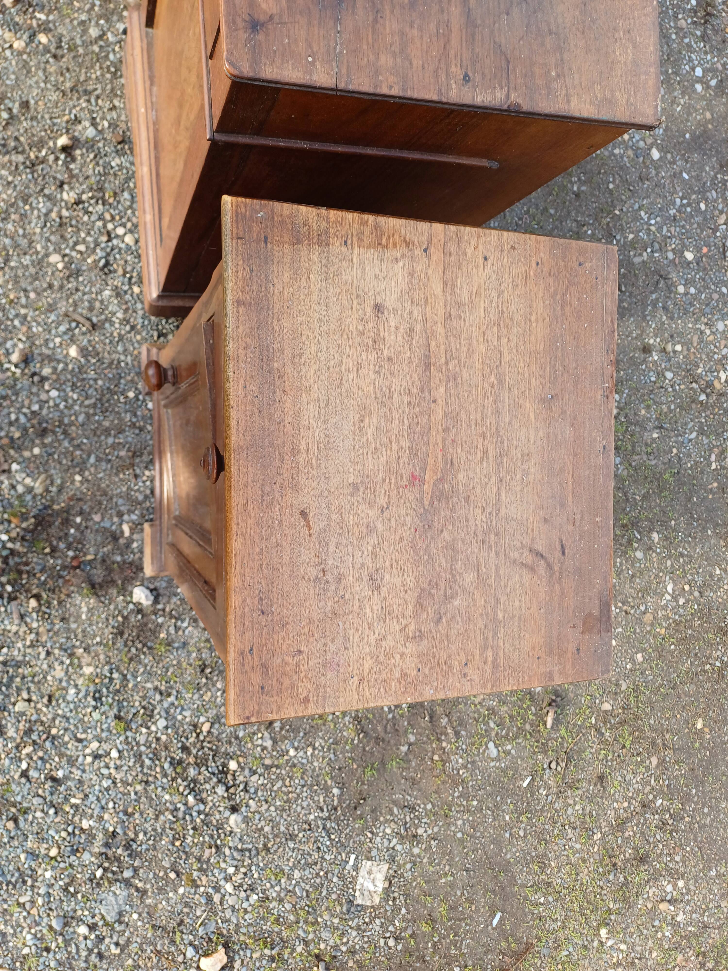 3 Walnut Nightstands 19th