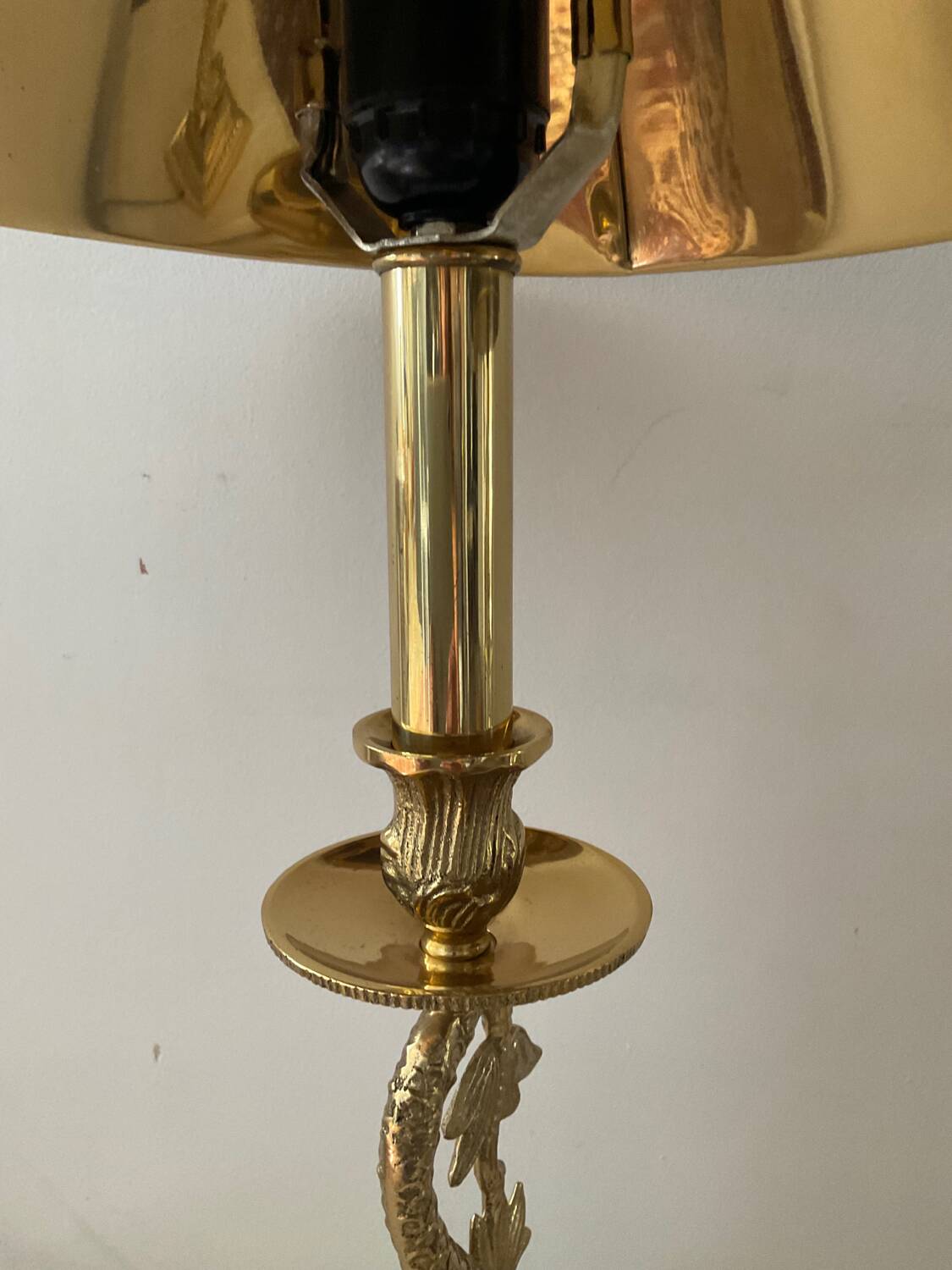 Pair of Empire lamps in bronze and sheet metal