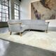 Light blue vintage corner sofa