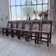 Set of 4 Savoyard pine folk art chairs from the 1950s.