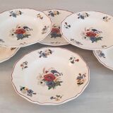 Hollow plates in earthenware Sarreguemines Model "Agreste" Vintage