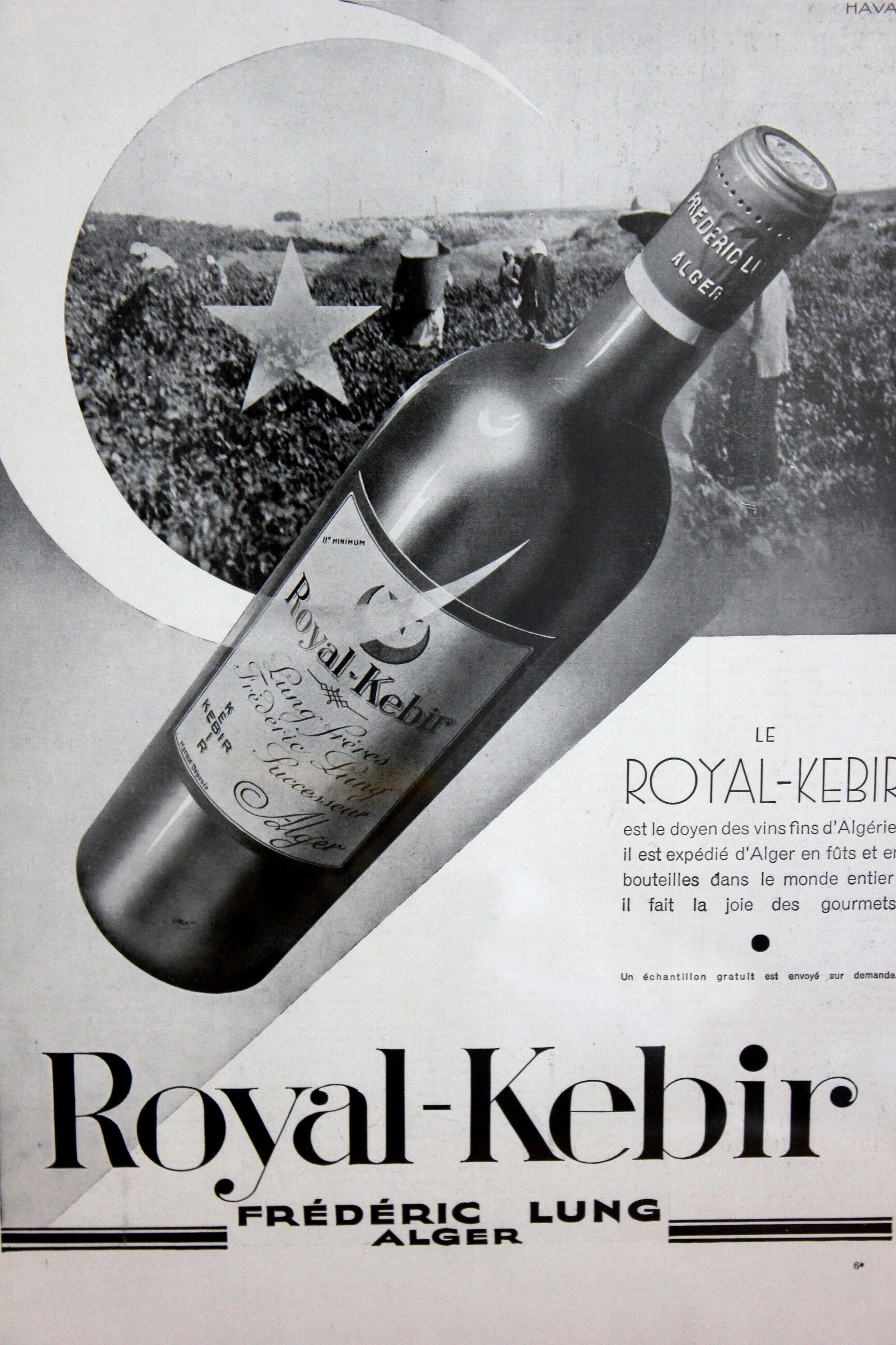 Algeria wine - vintage pub poster 1930