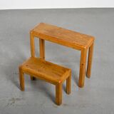 Solid pine console desk, Courchevel circa 1970