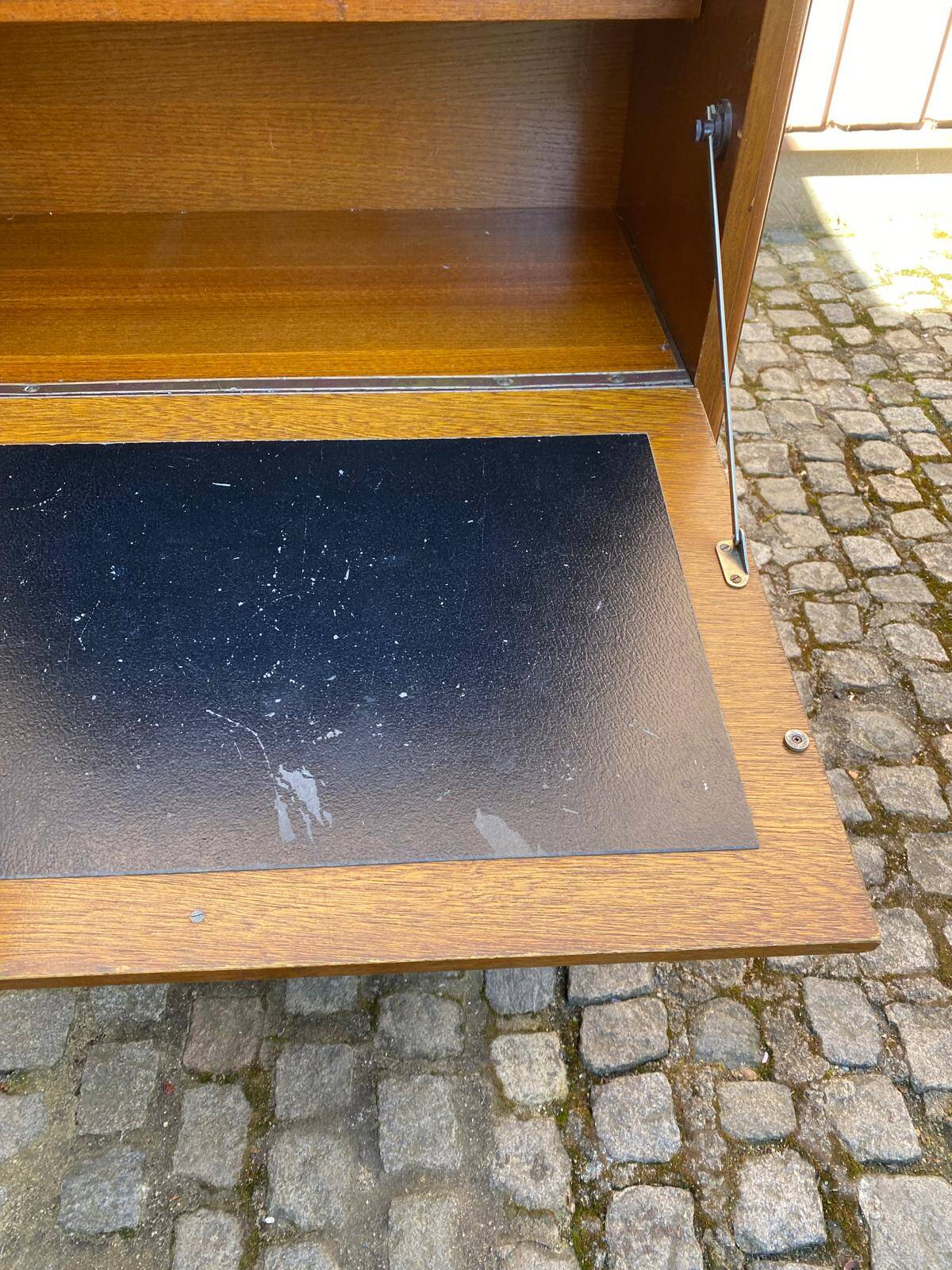 Louis XV Art Nouveau secretary, solid wood, medium satin oak