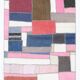 2x5 Pink & Blue Contemporary Kilim Runner Rug, 68x155Cm