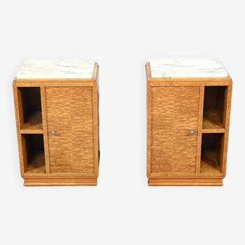 Pair of Ash Bedside Tables, Art Deco – 1920