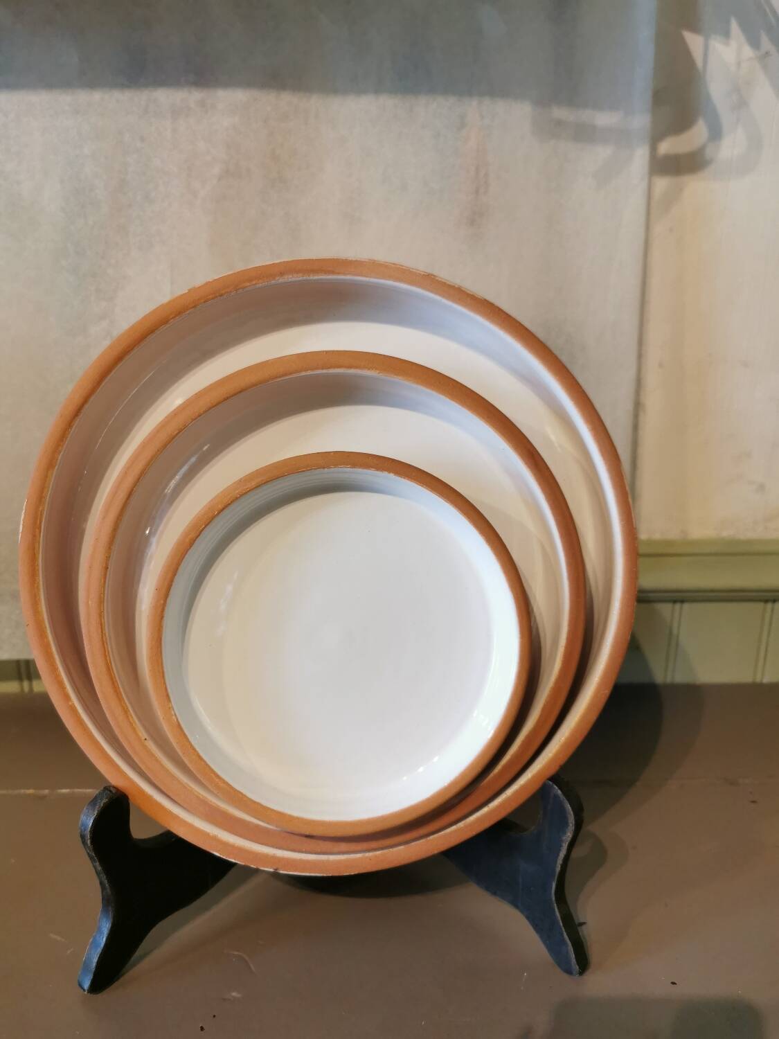 Series of 3 artisanal terracotta dishes