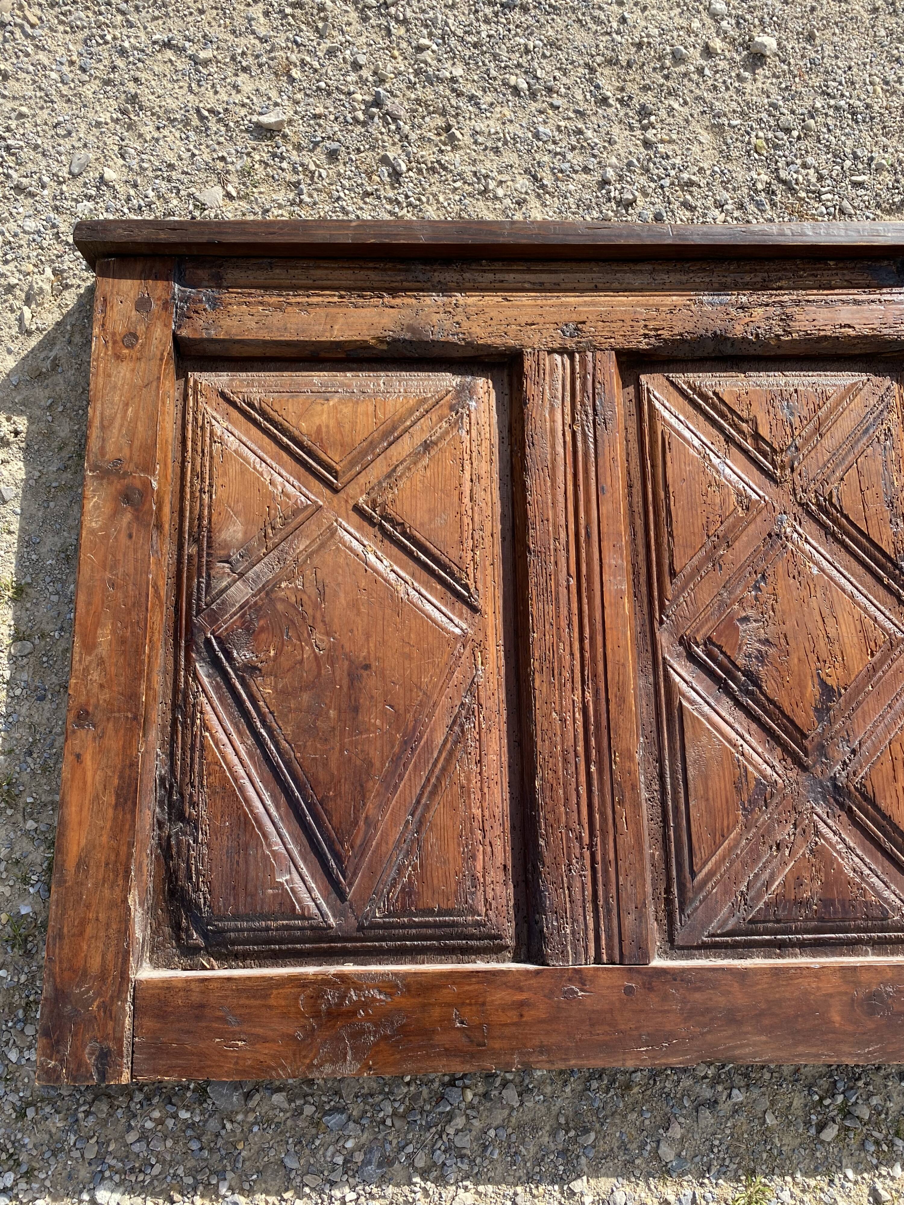 Antique wood headboard