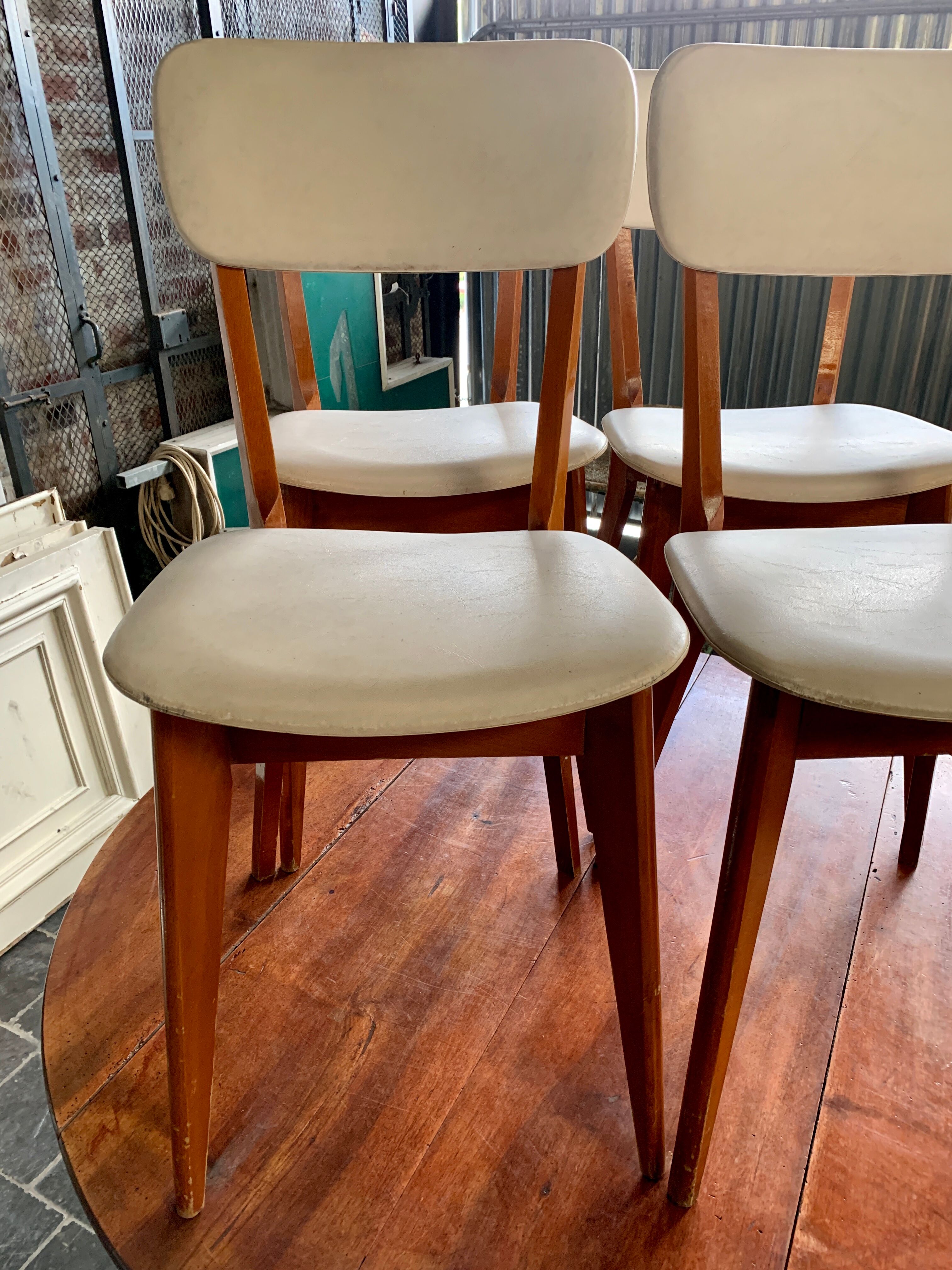Series of 4 vintage chairs