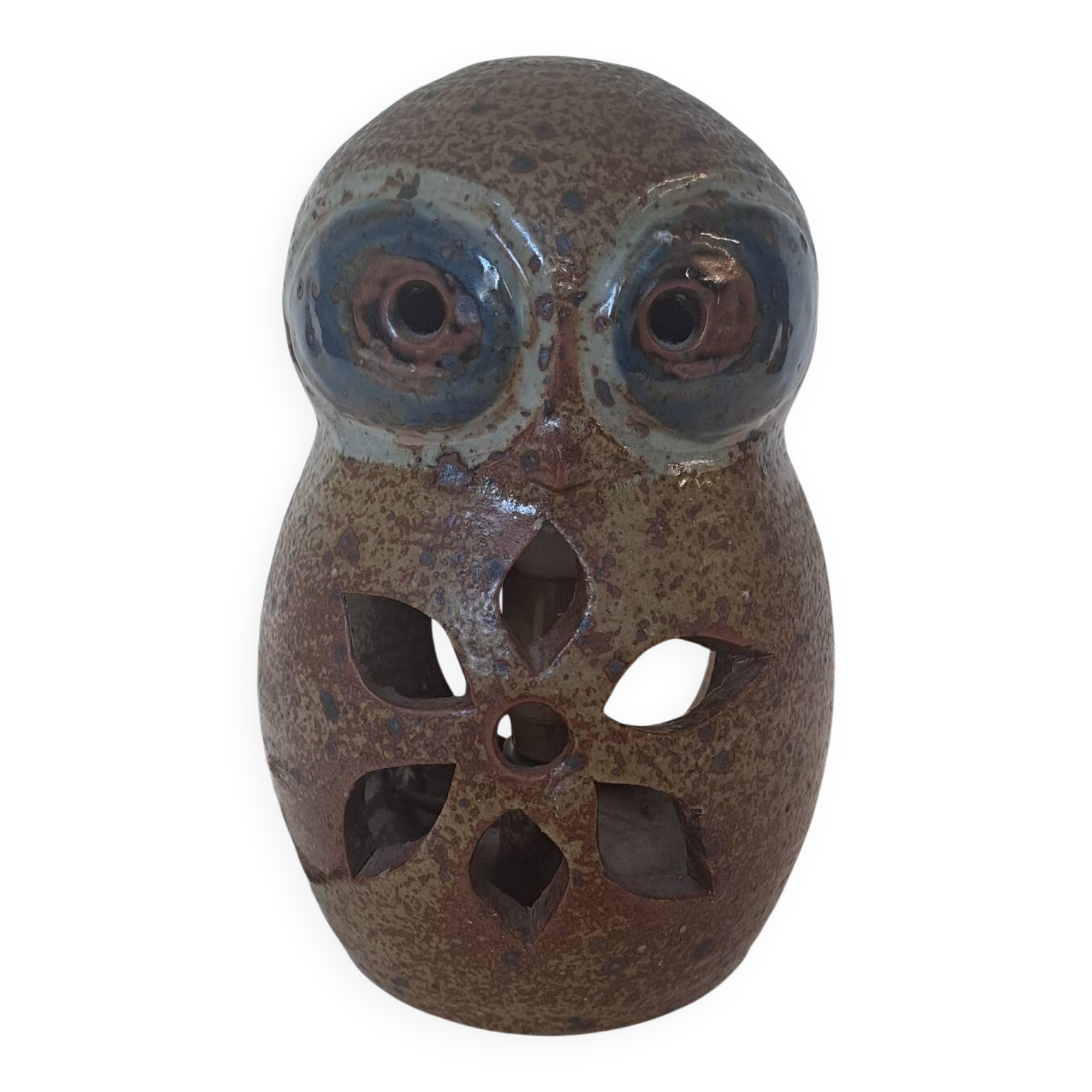 Owl lamp in stoneware from La Borne